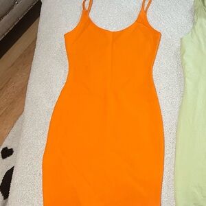 Orange Mini dress.